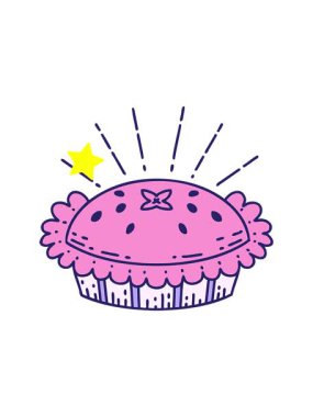 Parlayan yıldızlar geleneksel dövmenin canlandırmasını etkiler. İnanılmaz bir turta.