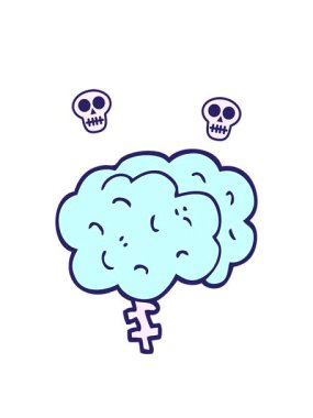 karikatür karikatür beyninin kafatası animasyonu