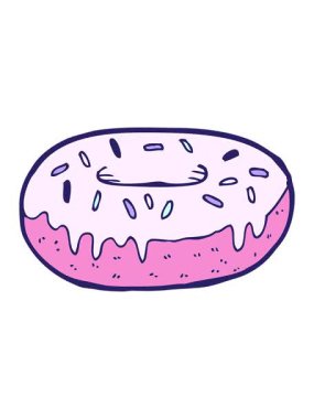 Çizgi film donutunun basınçlı animasyonu