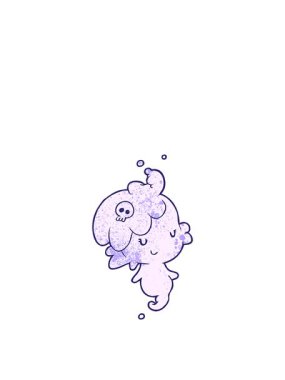 Tatlı hayalet kızın zıplama hareketi animasyonu.