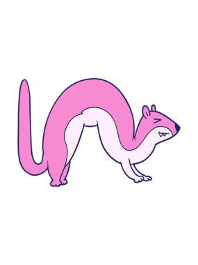 Bir gelincik çizgi filminin basınçlı animasyonu