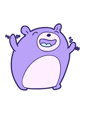 Titreyen hareketli çizgi film animasyonu gülen ayının