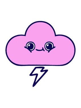 Bir fırtına bulutunun çizgi roman tarzının neon ışık efekti animasyonu