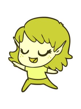 Renk değiştiren karton mutlu elf kızı dansı