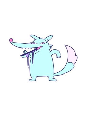 Şişko tilki çizgi film karakterinin hareketli animasyonu