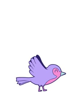 Bir çizgi film Robin 'in yükseliş ve yüzme animasyonu