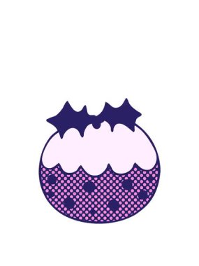 Çizgi roman stili noel pudinginin yükseliş ve yüzme animasyonu