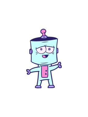 Çizgi film karakteri dizaynının hareketli animasyonu