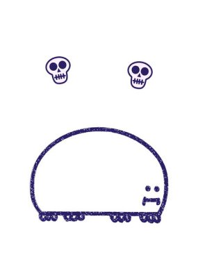 Bug Kömür Çiziminin dönen kafatası animasyonu