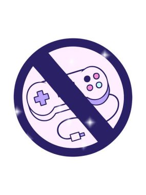 Parıltı efekti, oyun yok işaretinin sevimli çizgi filminin animasyonu.