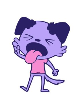 Tiksinmiş köpek çizgi filminin animasyonunu durdur ve durdur