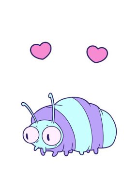 dönen kalpler eğlenceli çizgi film böceğinin animasyonu