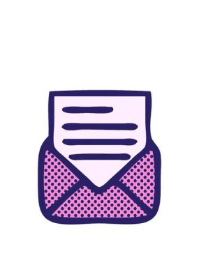 Bir mektup ve zarfın çizgi filminin animasyonunu genişletiyor