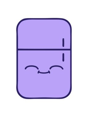 pixelize effect animation of cute cartoon of a freezer