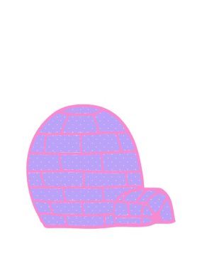 stretching up animation of cartoon doodle ice igloo