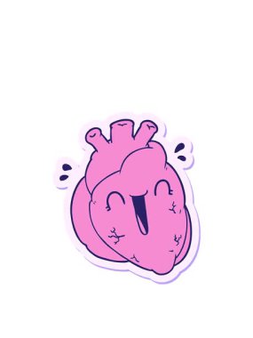 Bir karikatür kalp gülen çıkartmasının hareketli animasyonu