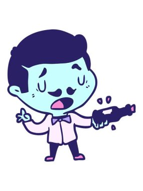 Karikatür şarap uzmanının sallanan hareketli animasyonu