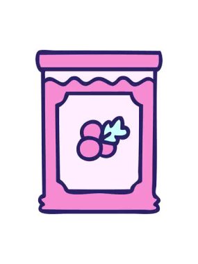 shivering motion animation of hand drawn quirky cartoon blueberry jam