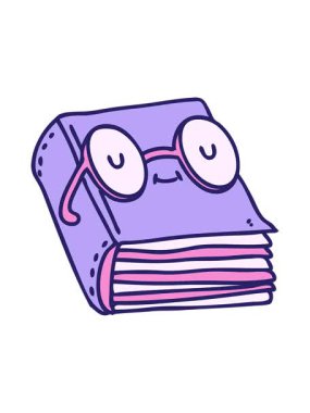 Gözlük takan bir kitabın çizgi filmini canlandırın.