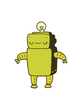 Çizgi film robotunun renk animasyonu değişiyor