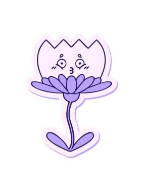 shaking motion animation of sticker of a cute cartoon flower