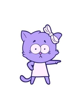 Çizgi film kedisinin eğlenceli bir tasarımının titreşimli hareketli animasyonu