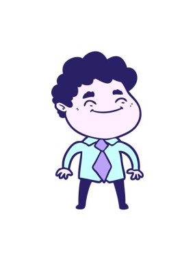 Çizgi film dostu adamın çizimlerinin ışık efekti.