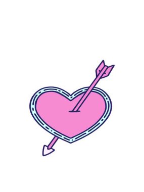 Dövmenin hareketli animasyonu. Okun ve kalbin geleneksel stili.