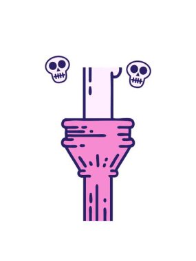 Bir şamdanın sembolik dövme tasarımının kafatası animasyonu