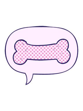 Çizgi roman tarzında konuşma baloncuğu olan şirin çizgi film çiziminin hareketli animasyonu