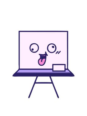 Beyaz bir panonun gradyan gölgeli karikatürünün animasyonunu büyütüyor