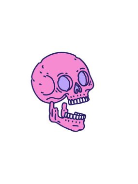 Kafatasının ikonik dövme tarzının yatay titreşimli animasyonu