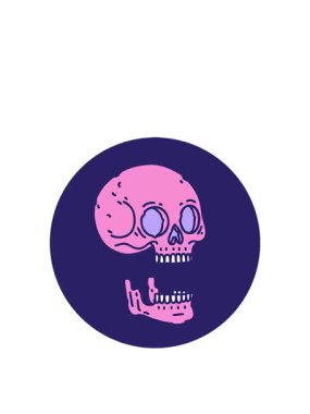 Bir kafatası çiziminin ikonik dövme biçimindeki hareketli animasyonu