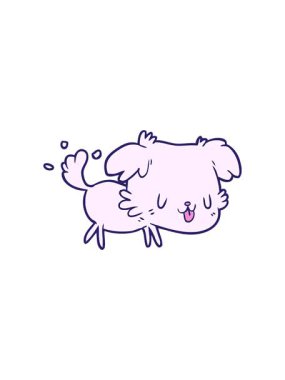 Radyoaktif parlak çizgi film köpeğinin kuyruğunu sallamasının animasyonu