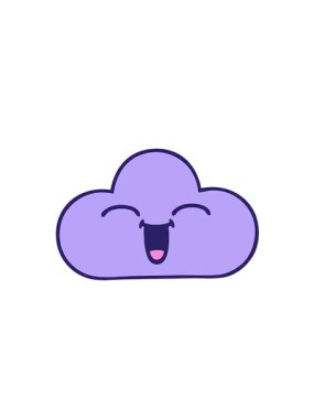 Bir fırtına bulutu görüntüsünün karikatürünün yükselişi ve yüzüşü