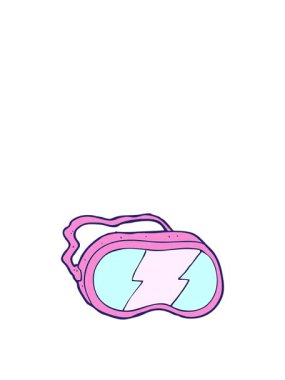 jumping motion animation of cartoon ski goggles