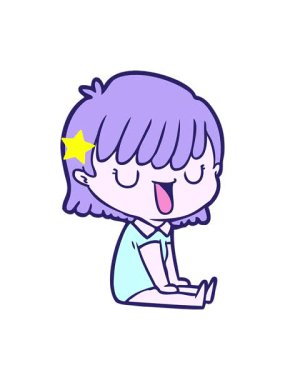 Parlayan yıldızlar çizgi film kadın çiziminin animasyonunu etkiler.