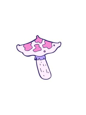 Çizgi film mantar tasarımının yatay titreşimli animasyonu