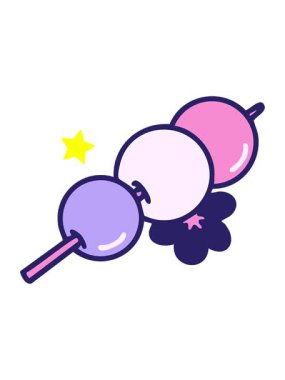 Parlayan yıldızlar geleneksel Japon tatlısının animasyonunu etkiler.