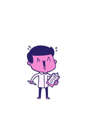 Çizgi film mutlu adam tasarımının animasyonunu genişletiyor.