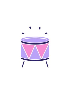 Bir davul simgesinin düz sembolünün dikkat çekici animasyonu