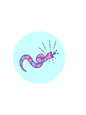 horizontally vibrating animation of icon of a tattoo style hissing snake