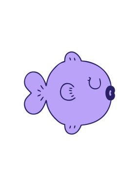 El çizimi çizgi film balıklarının yıldız patlaması etkisi