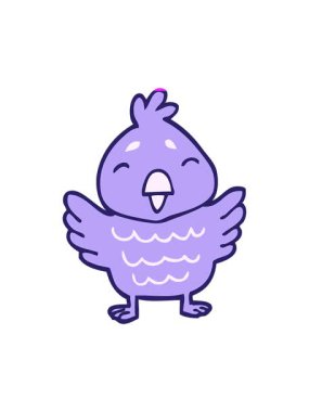 Çizgi film karikatürü mavi kuşun animasyonunu çalıştır.