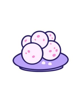 Pao de queijo Brezilya peynirli ekmeğin tabakta yüzdürülme animasyonu