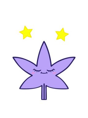 dönen yıldızlar marihuana yaprağının çizgi filminin animasyonu
