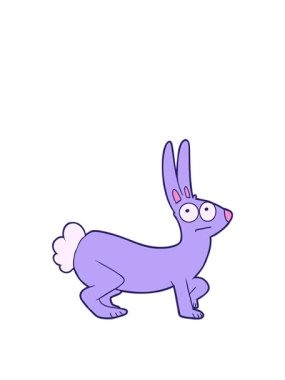 Çizgi filmdeki tavşan hareketinin animasyonu.