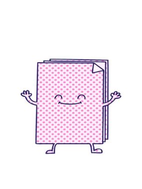 Çizgi roman tarzının hareketli animasyonları. Tuhaf çizgi film mutlu kağıt yığını.