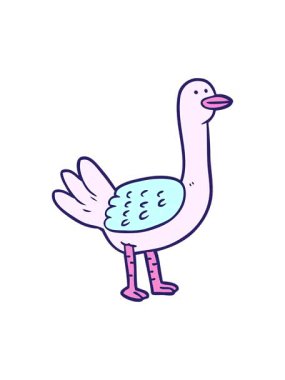 popping motion animation of cartoon bird