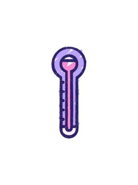 Dikkat çekici sıcak termometre tebeşiri çizimi